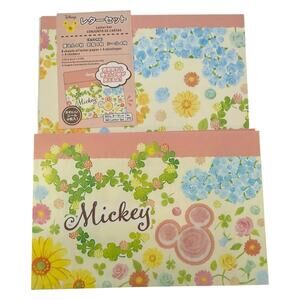 Disney Mickey Mouse Floral Paper Envelope Writing Letter Set NEW
